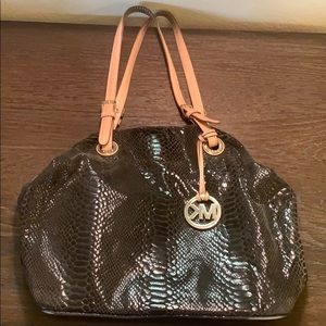 Michael Kors Black and Tan Purse